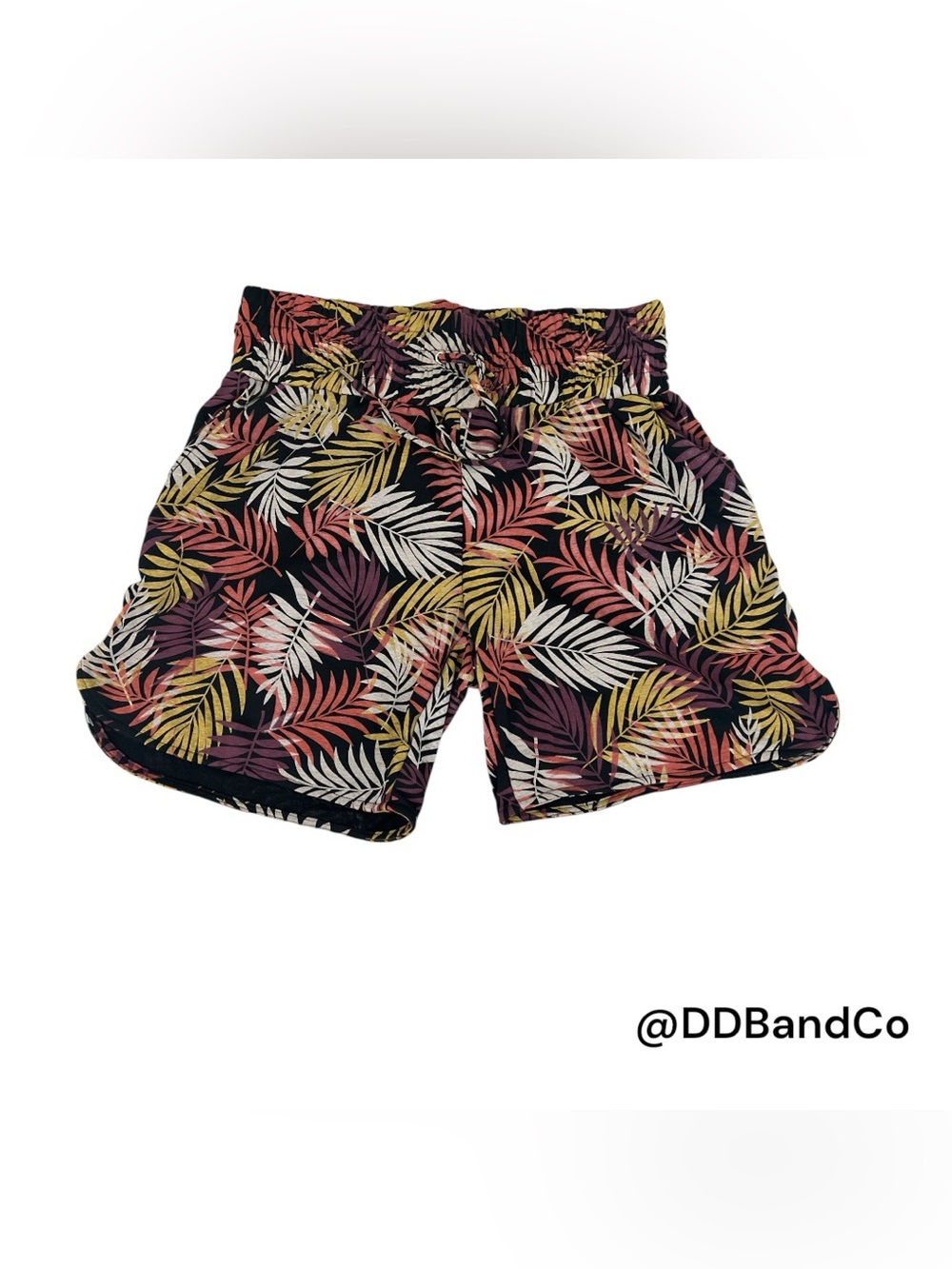 Ashley Stewart Tropical Leaf Print Elastic Waist Shorts 18/20